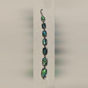 Silver Tone and Abalone Bracelet